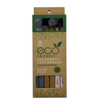 100% Eco-friendly Cedarwood Toothbrushes (6 Pack)