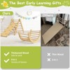 Huxxion 3 in 1 Pikler Triangle Set, Wooden Jungle Gym, Climbing Toys for Toddlers 1-3 Inside (Round-Original Wood) - 4 of 4