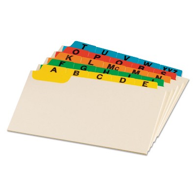 Oxford Laminated Tab Index Card Guides Alpha 1/5 Tab Manila 4 x 6 25/Set 04635