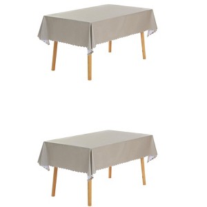 Unique Bargains Oil-Proof Spill-Proof Water Resistance PVC Table Cover 2 Pcs - 1 of 4