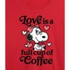 Women's - Peanuts - Love Is A Full Cup Of Coffee Cropped Graphic T-Shirt - 2 of 4