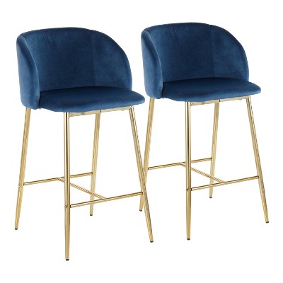 Set of 2 Fran Contemporary Counter Height Barstools - LumiSource