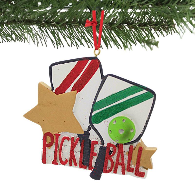 Kurt S. Adler 3.0 Inch Pickle Ball Ornament Paddles Plastic Ball Tree Ornaments, 2 of 4