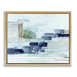 Stupell Industries Modern Abstract Coastal Landscape Organic Blocks Floating Frame Canvas Art - 1 of 4