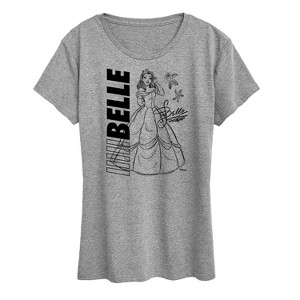 Women's - Disney - Belle Sketch Short Sleeve Graphic T-Shirt - 1 of 4