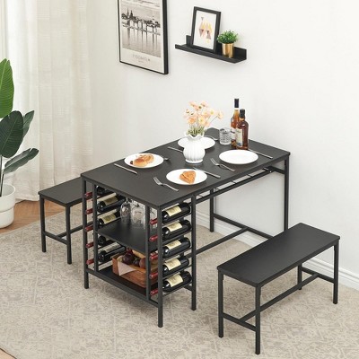 Whizmax Kitchen Table with 2 Benches for 4