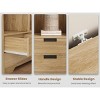 72" Tall Bookcase with 4 Drawers, Farmhouse Freestanding Storage Bookshelf for Bedroom, Living Room, Home Office - 2 of 4
