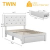 VECELO Queen/Full/Twin Upholstered Platform Bed Frame with Button Tufted Adjustable Headboard - 2 of 4