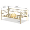 Twin Daybed with Trundle Bed, Heavy Duty Metal Sofa Bed Frame with Pull Out Trundle, Sturdy Steel Slats, Headboard Modern Bed - 2 of 4