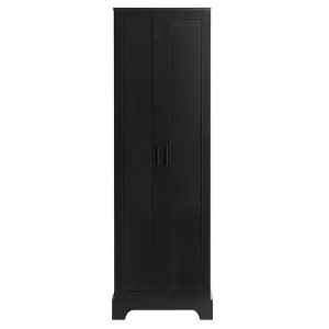 Gulches Black 2-Door Storage Cabinet - Adjustable Shelf MDF Organizer with Anti-Tipping Device for Bathroom, Office, Kitchen & Entryway - 1 of 4