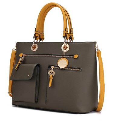 MKF Collection Julia Vegan Leather Color-block Women’s Satchel Bag by Mia k