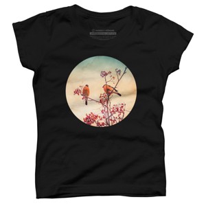 Girl's Design By Humans Bullfinch eat rowan By AnnArtshock T-Shirt - 1 of 3