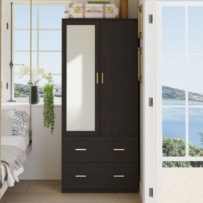 FUFU&GAGA Armoire Wardrobes With Mirror And Hanging