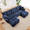 Oversized 110.2" Chenille Modular U-Shaped Sectional Sofa with High-Resilience Cushions and 2 Ottomans, 5-Piece Free combination Sofa - 2 of 4