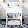 NicBex 30" Bathroom Vanity with Ceramic Sink, Bathroom Cabinet Storage with 1 Spacious Cabinet and 1 Hidden Drawers for Bathroom, White - 2 of 4