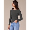 INSPIRE CHIC Women's Striped Long Sleeve Boat Neck Stretchy 2025 Casual Basic Tee Shirt - 2 of 4