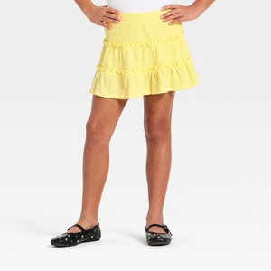 Girls' Tiered Crinkle Knit Skirt - Cat & Jack™ - 1 of 3
