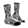 Hypnotic Zebra Women Printed Crew Socks Funny Funky Socks Soft Polyester Novelty Gifts for Artists Men - 3 of 4