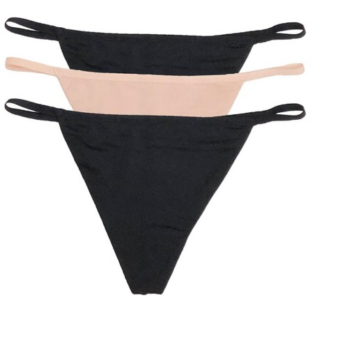 Leonisa 3-Pack Invisible G-String Thong Panties - Multicolored M