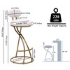 HDZNVF Bar Stools Set of 2 S-shaped Gold Barstools with Backrest Floral Print Upholstered Dining Chairs Counter Height Stool - 3 of 4