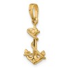 Black Bow Jewelry 14k Yellow Gold Anchor with Rope 3D Pendant - 4 of 4