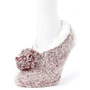 Memoi Women's Alps Pom-Pom Non-Skid Winter Slipper Ivory Mist One Size - 1 of 2