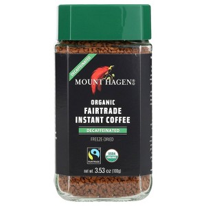 Mount Hagen Organic Fairtrade Instant Coffee, Decaffeinated, 3.53 oz (100 g) - 1 of 2