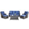POCASSY 6 Piece Rattan Wicker Patio Conversation Set with Swivel Chairs, Patio Furniture Set with Patio Couch Swivel Chair Coffee Table Ottoman - 3 of 4