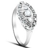 Pompeii3 1/2ct Diamond 14K White Gold Antique Anniversary Right Hand Fashion Ring - 3 of 4