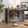 Okak Medium Indoor Dog Crate with Sturdy Frame and Metal Mesh, Dog Crate with Double Doors, Dog Cage for Small and Medium Dogs, Natural Wood - 2 of 4