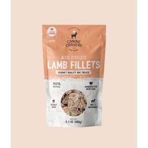 Canine Cravers Single Ingredient Air Dried Dog Treats - Premium Lamb Fillets 5.3 oz - Pouch - 1 of 4