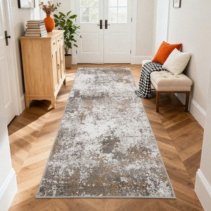 Area Rugs for Living Room Bedroom Modern Abstract Machine Washable Rug Soft Low Pile Non Slip Rug - 1 of 4