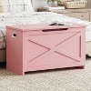 COZONY 30" Wooden Storage Chest Bench with Safety Hinge, Easy-Assembly Large Shoe Bench for Entryway, Living Room & Bedroom - 3 of 4