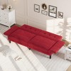 89 Inch Futon Sofa Bed, Modern Chenille Convertible Sleeper Couch with Adjustable Backrest & Armrest - 4 of 4