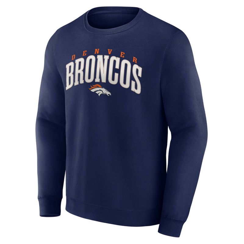 NFL Denver Broncos Men&#39;s Varsity Letter Long Sleeve Crew Fleece Sweatshirt, 2 of 4