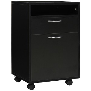 NicBex 1 Drawer Mobile File Cabinet with 1 Open Shelf and 1 Cabinet,Office Cabinet with Metal Handles and Casters,Filing Cabinet for Home Office - 1 of 4