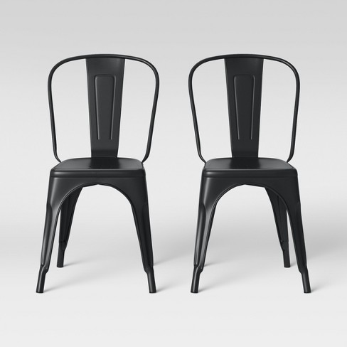 Black metal discount chairs with arms