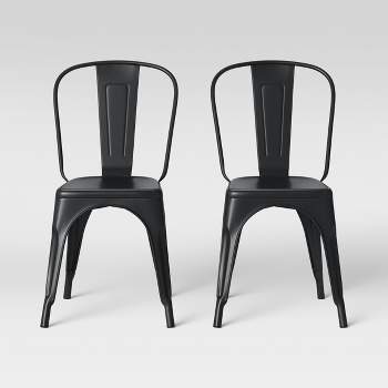 Set of 2 Carlisle High Back Dining Chair Matte Black - Threshold™