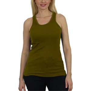 Galaxy By Harvic Women's Loose Fit Ribbed Tank Top - 1 of 3