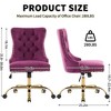 QingMoon Velvet Home Office Chair, Adjustable Swivel Desk Chair, Modern Ergonomic Computer Chair with Metal Base and Nailhead for Studio - 4 of 4