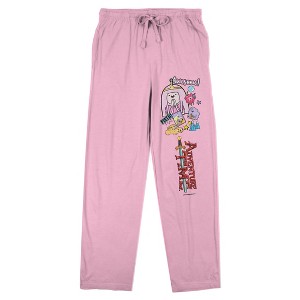 Adventure Time Awesome Princess Bubblegum, Jake, and Finn Women's Pink Sleep Pajama Pants - 1 of 4