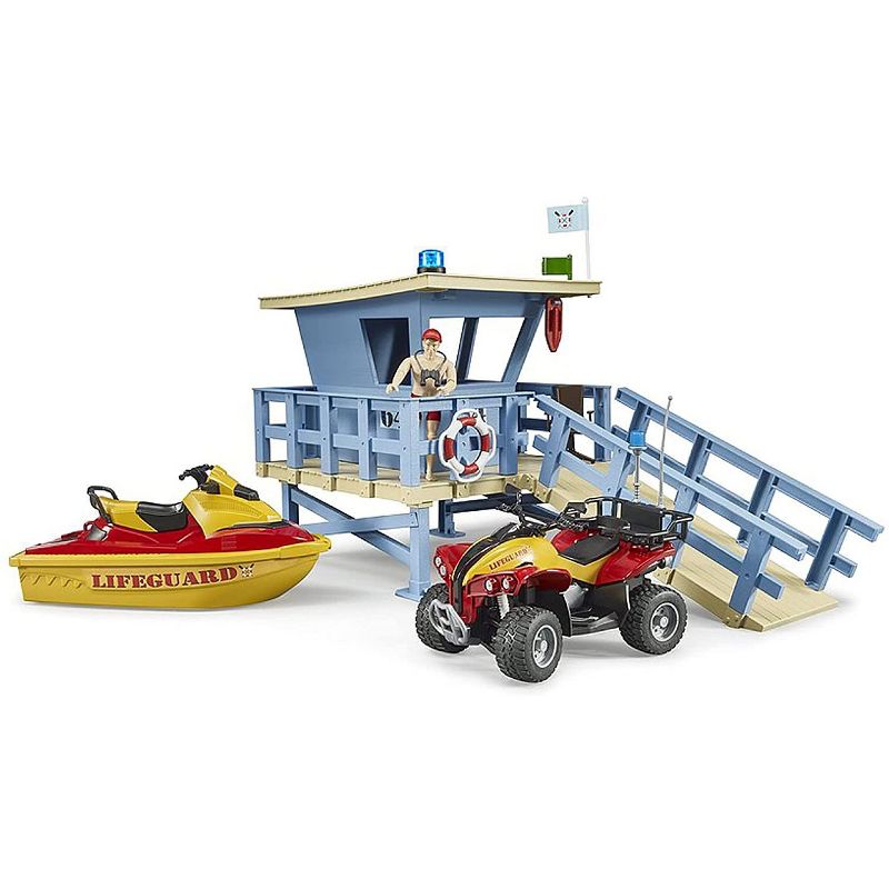 Bruder bworld Life Guard Station with Quad and Personal Water Craft, 1 of 7