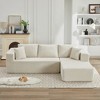 106" Corduroy Upholstery L-Shaped Cloud Modular Sectional Sofa with Right Chaise and Pillows, All-Foam Compression Design - 3 of 4