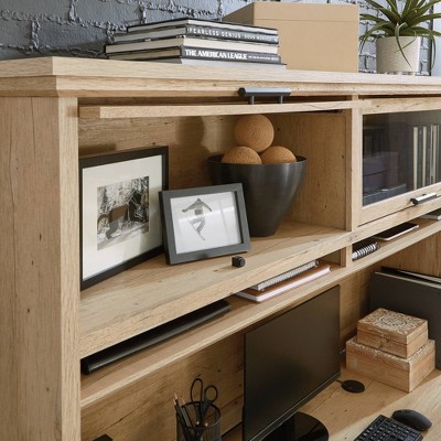 Prime Oak 72" Desk Hutch with Glass Doors