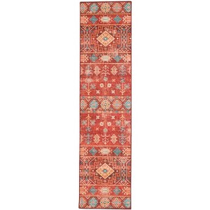 HomeStock Washable Devlin Red/Ivory 2x8, Traditional, Machine Woven with Printed Designs - 1 of 4