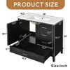 36" Black Bathroom Vanity with Solid Pine Frame, 1 Soft Close Door and 3 Drawers , Modern Storage Cabinet - Leovsnove - 4 of 4