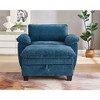51" Oversize Chenille Upholstered Chaise Lounge Chair with Removable Ottoman and Storage for Living Room or Bedroom - 3 of 4