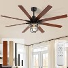 Sofucor 66 Inch Ceiling Fans with Lights and Remote Large 6-Speed 3-Timer Farmhouse Ceiling Fan Noiseless Reversible DC Motor Glass Lampshade - 2 of 4