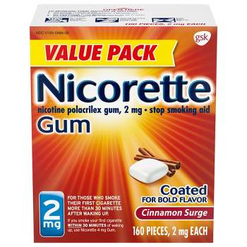 Nicorette 2mg Stop Smoking Aid Nicotine Gum - Cinnamon Surge - 160ct