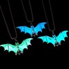 Glow in the Dark Bat Necklace - Gothic Stainless Steel Pendant for Halloween - 4 of 4